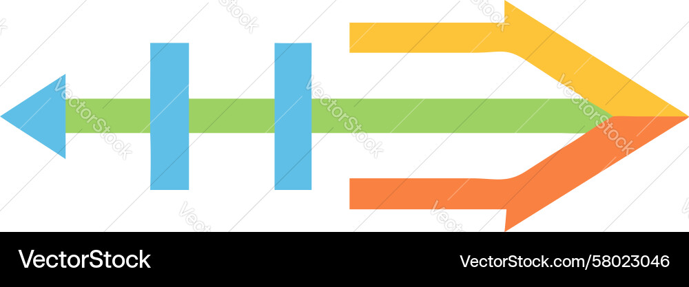 Crossroads Arrow Icon - Multidirectional Flow Vector Image