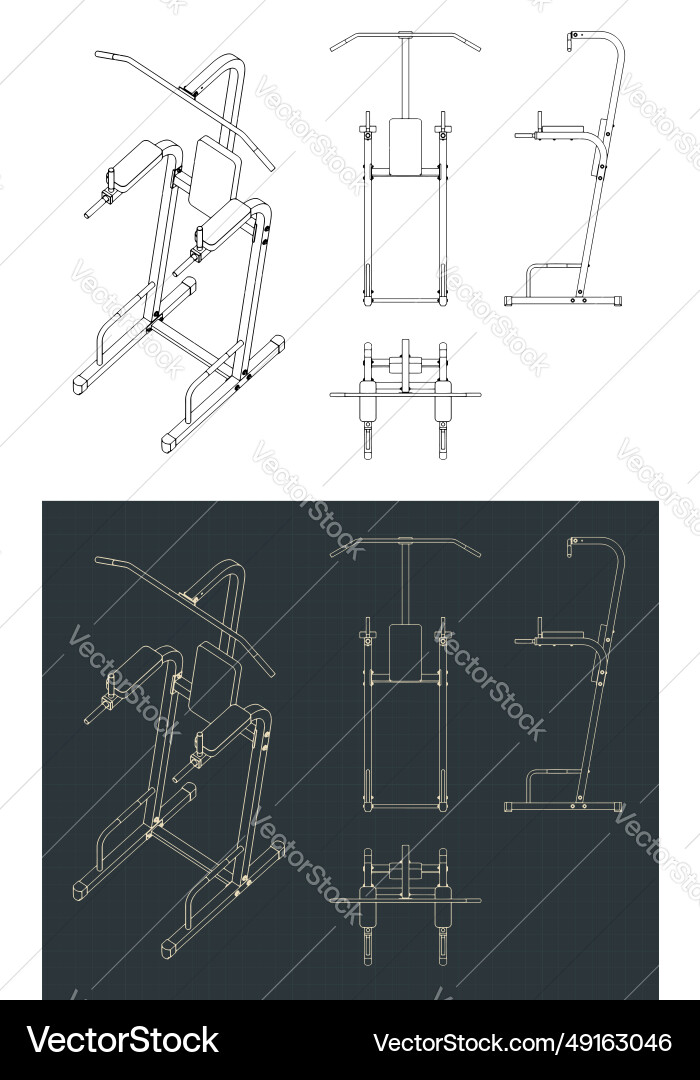 Exercise machine blueprints Vector Image