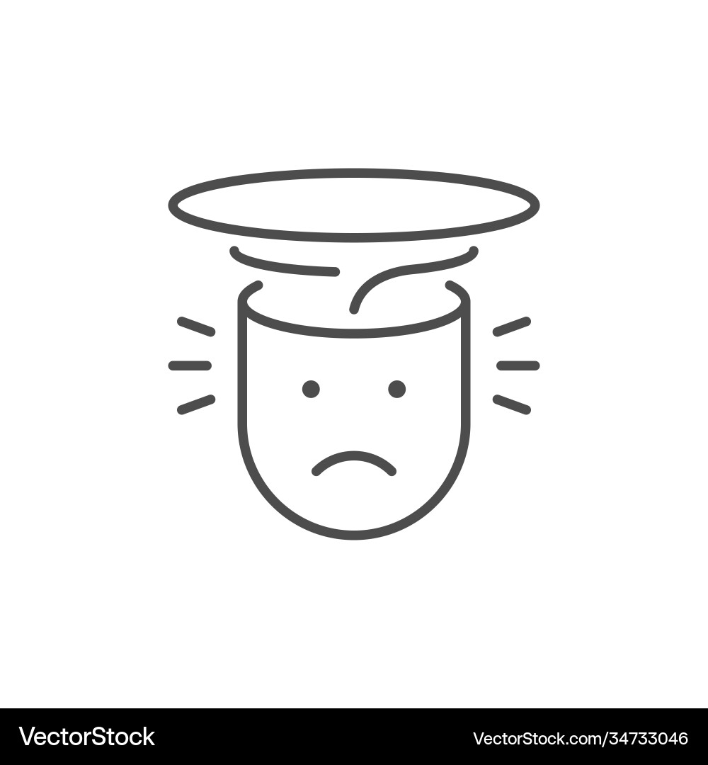 Headache or head pain line outline icon vector image