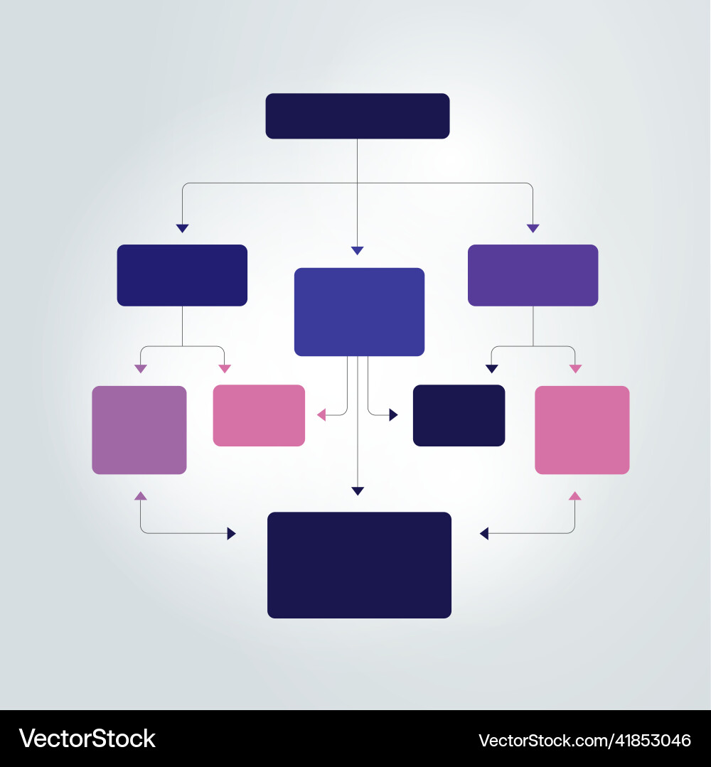 Infographics flowchart colored shadows scheme Vector Image
