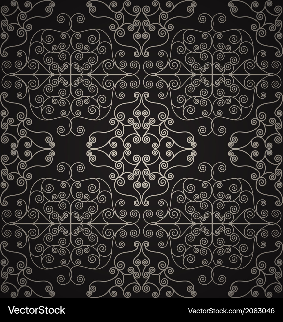 Intricate Floral Scroll Pattern Vector Image