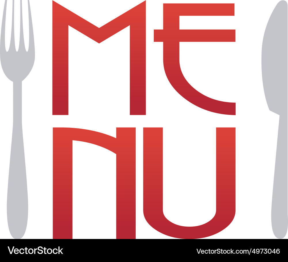 Isolated menu icons with text on a white vector image