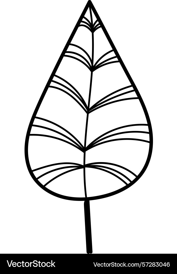 Leaf with line patterns doodle Leaf with line patterns doodle Vector Image