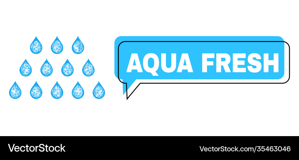 Misplaced aqua fresh message cloud and linear Vector Image