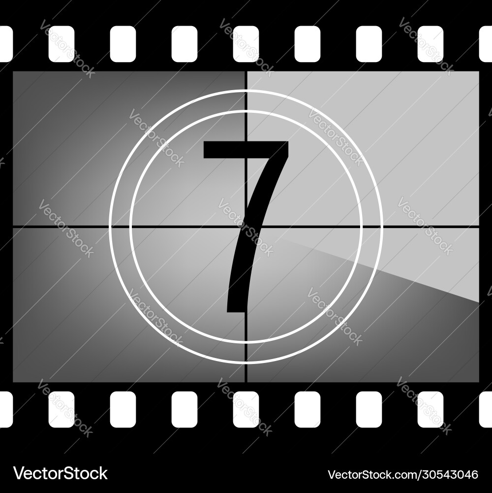 Movie countdown number 7 Movie countdown number 7 vector image