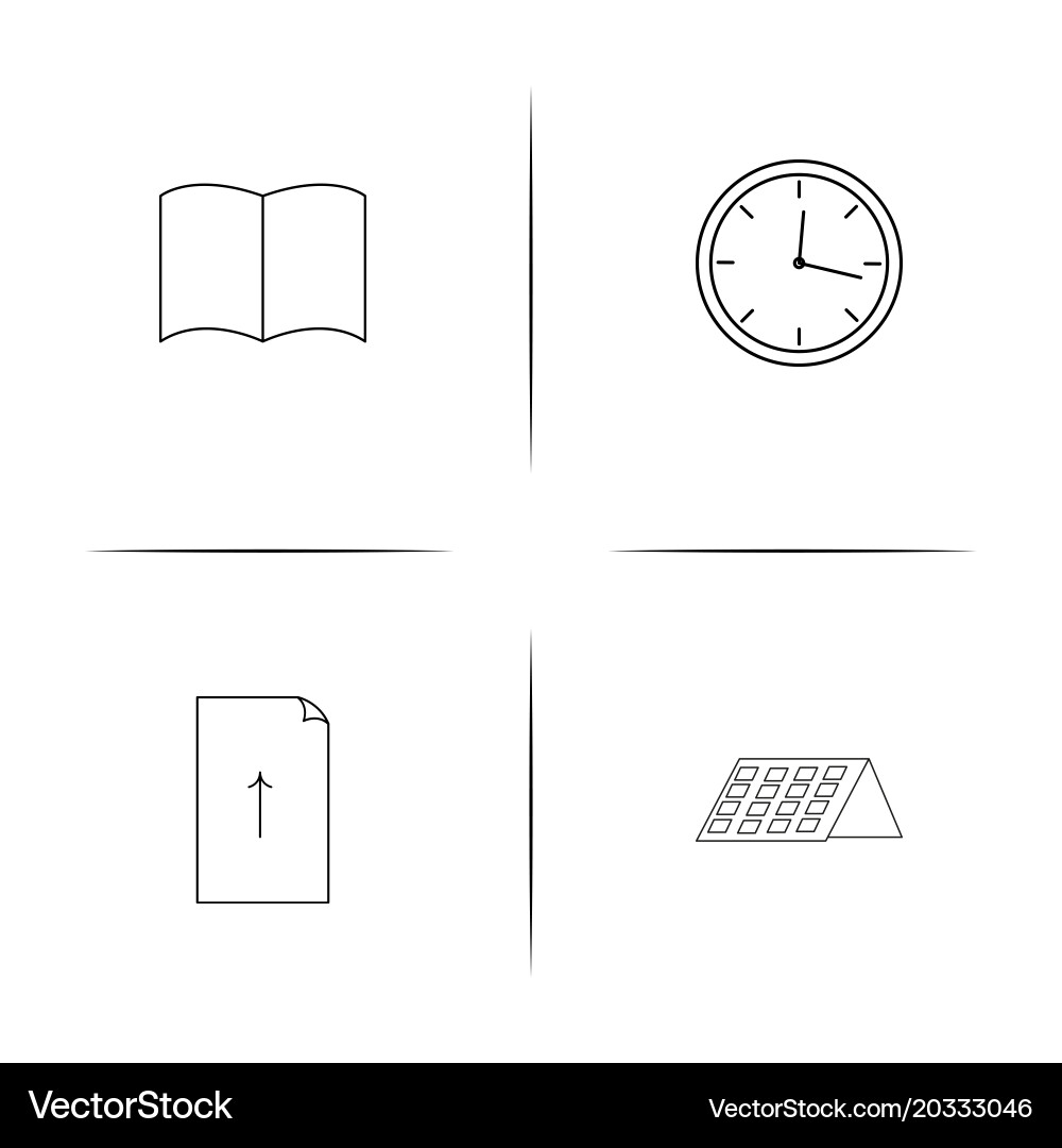 Office simple linear icon setsimple outline icons Vector Image