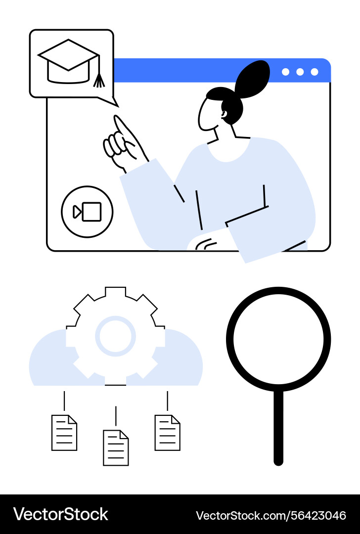 Online learning concept with virtual class cloud Online learning concept with virtual class cloud Vector Image