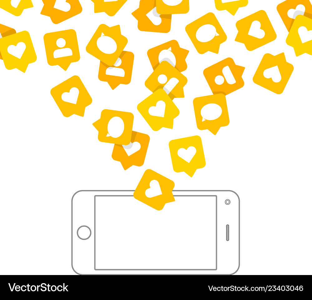 Phone and push notifications Phone and push notifications vector image