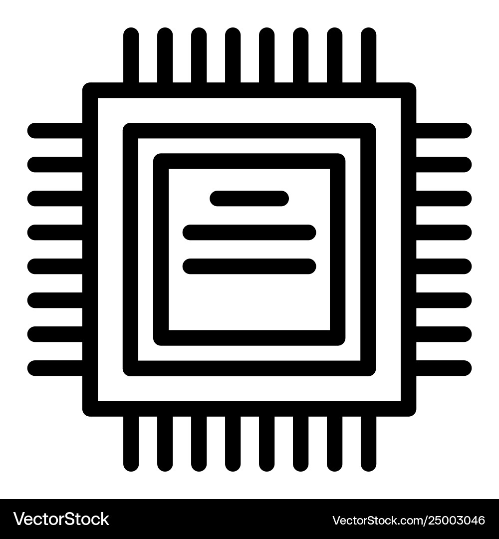 Processor line icon cpu Processor line icon cpu vector image