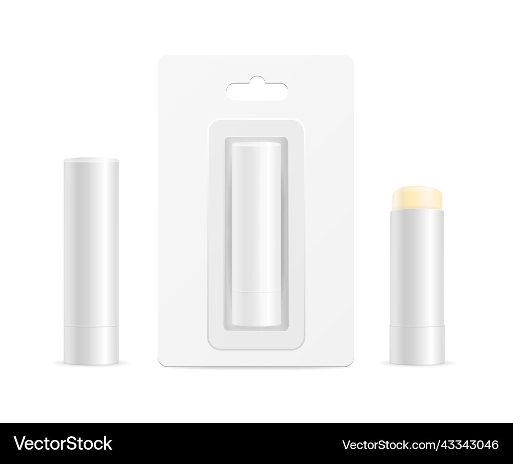 Realistic detailed 3d blank hygiene lipstick Realistic detailed 3d blank hygiene lipstick vector image