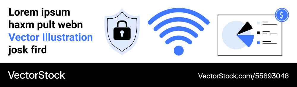 Secure wireless network with data encryption Secure wireless network with data encryption vector image