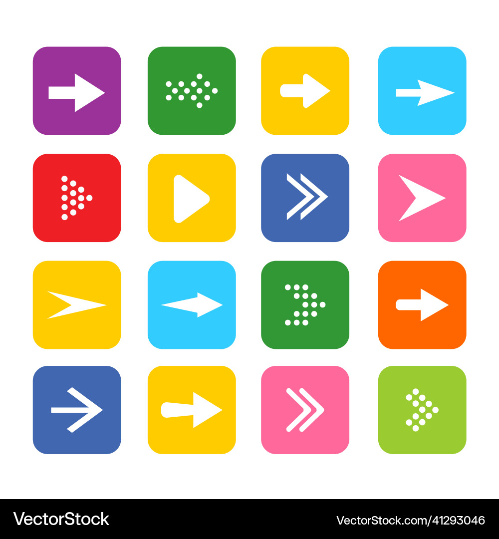 Set arrow icon collection different arrows sign vector image