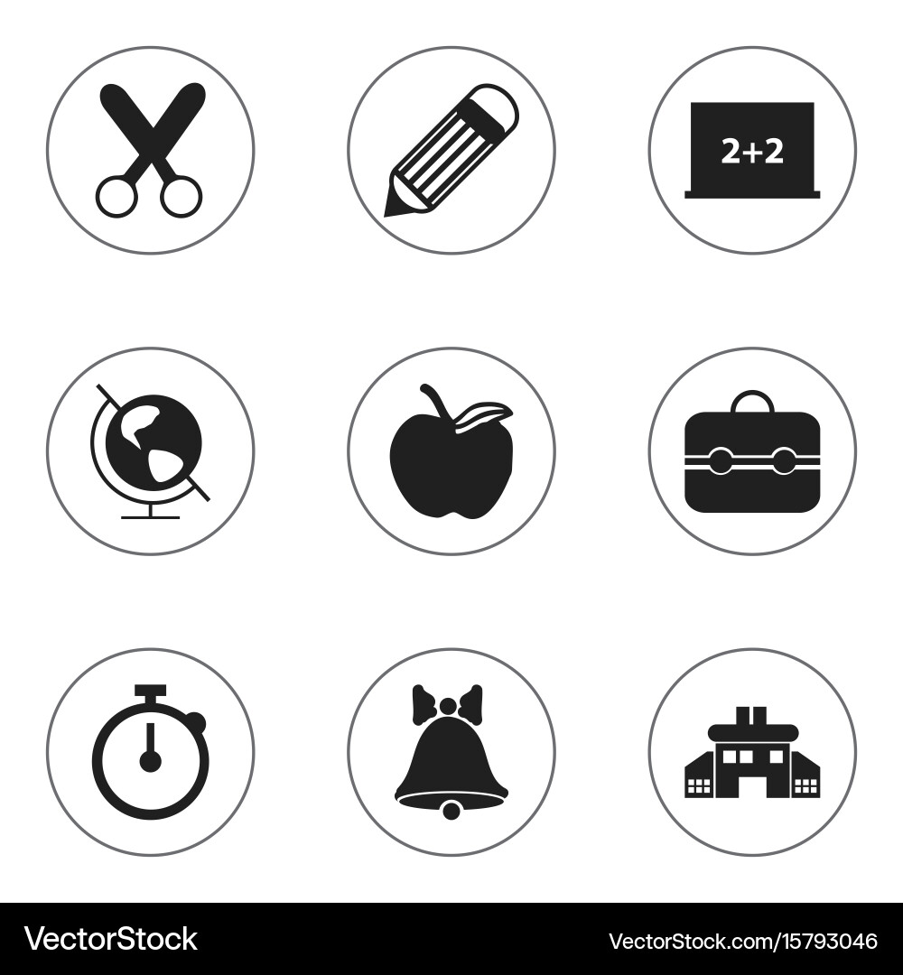 Set of 9 editable knowledge icons includes vector image