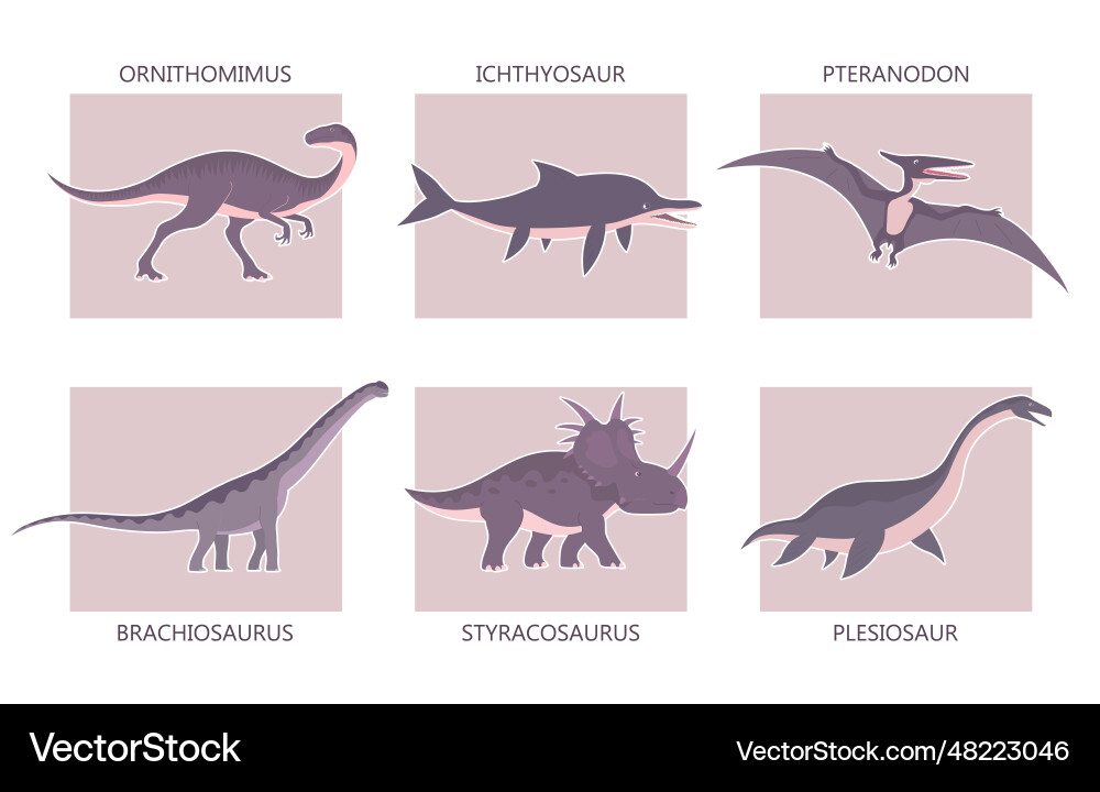 Set of ancient carnivorous and herbivorous Vector Image