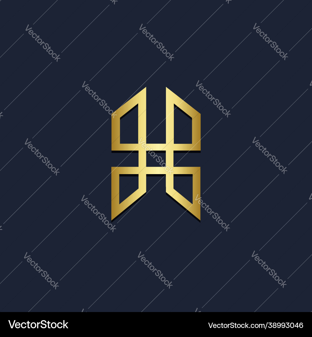 Shape line geometry gold logo – Royalty-Free Vector | VectorStock