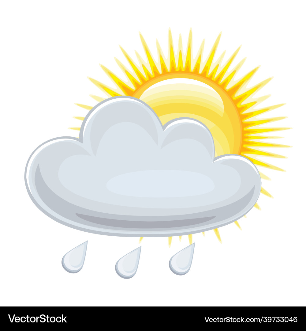 Sonne mit Regenwolke schwebt am Himmel Sonne mit Regenwolke schwebt am Himmel vektorbild