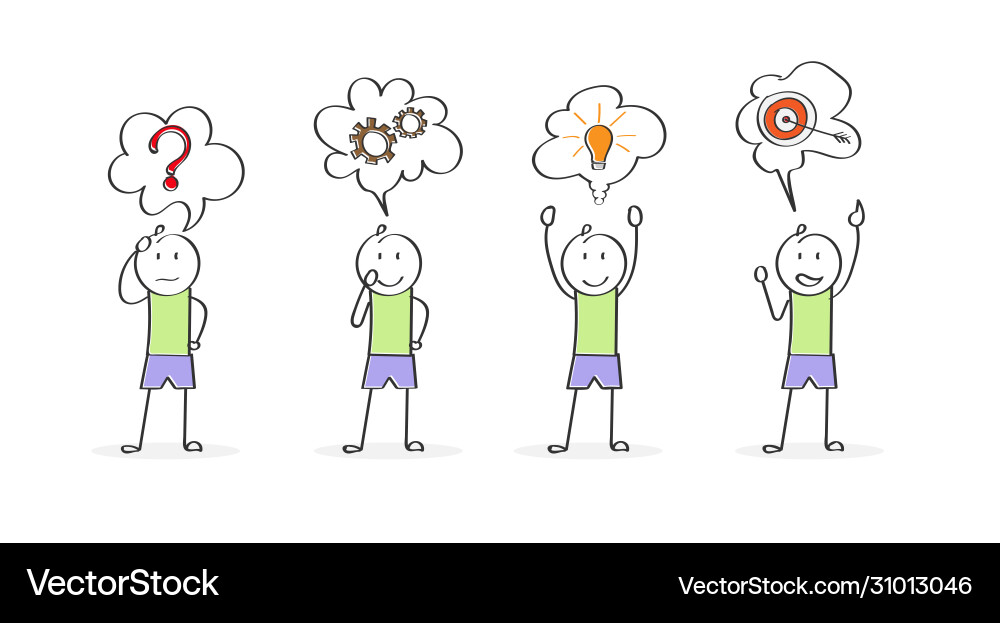 Stages business implementation startup problem Stages business implementation startup problem vector image