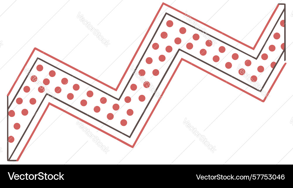 Vibrant zigzag pattern border with red white vector image