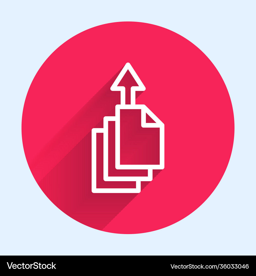 White line data export icon isolated with long White line data export icon isolated with long vector image