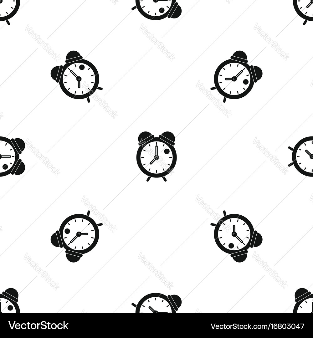Alarm clock retro classic design pattern seamless vector image