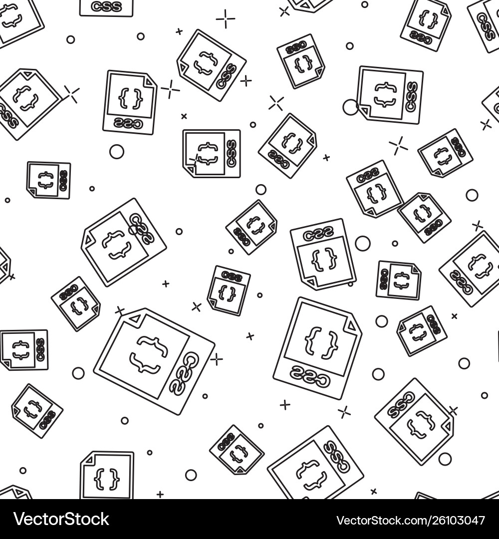 Black css file document icon download button Black css file document icon download button vector image