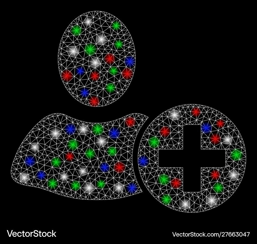 Bright mesh 2d add user with flare spots Bright mesh 2d add user with flare spots vector image