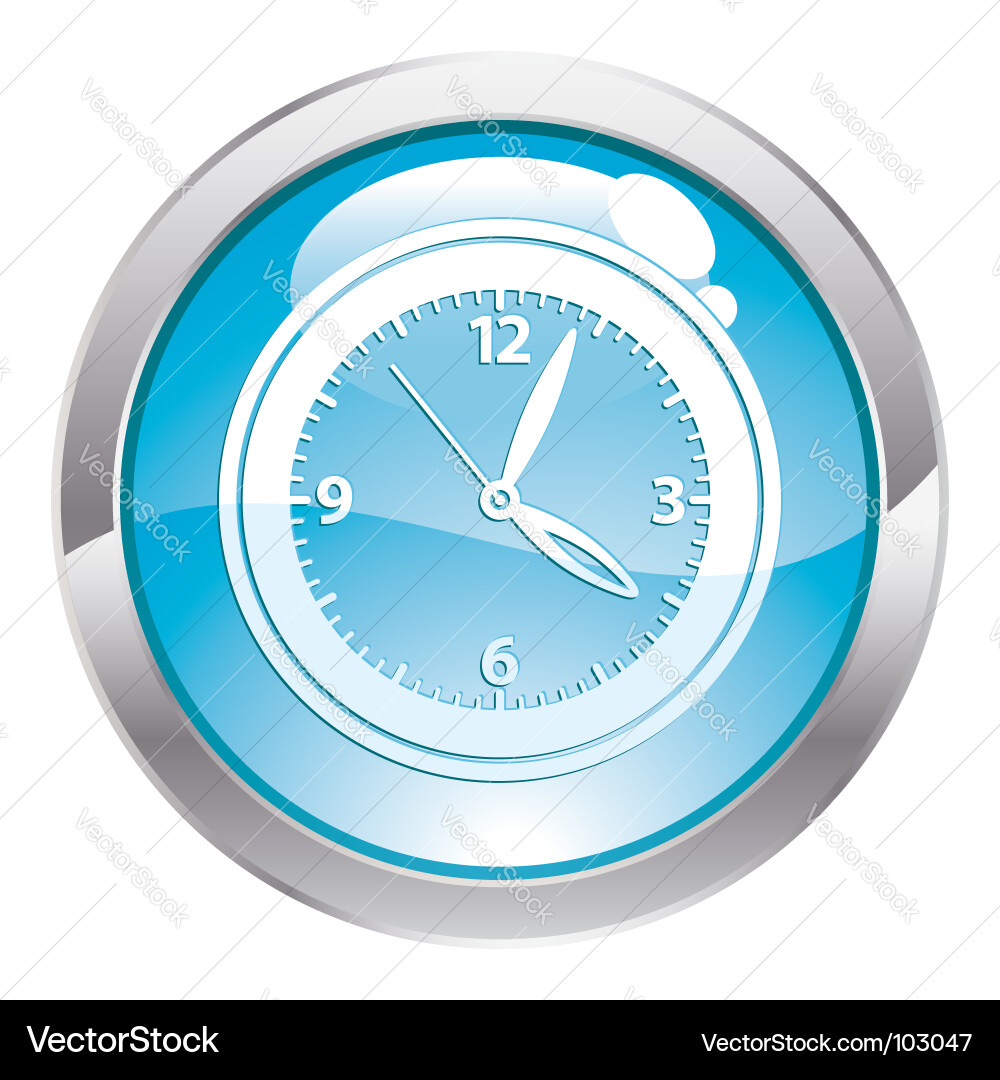 Button with clock Royalty Free Vector Image - VectorStock