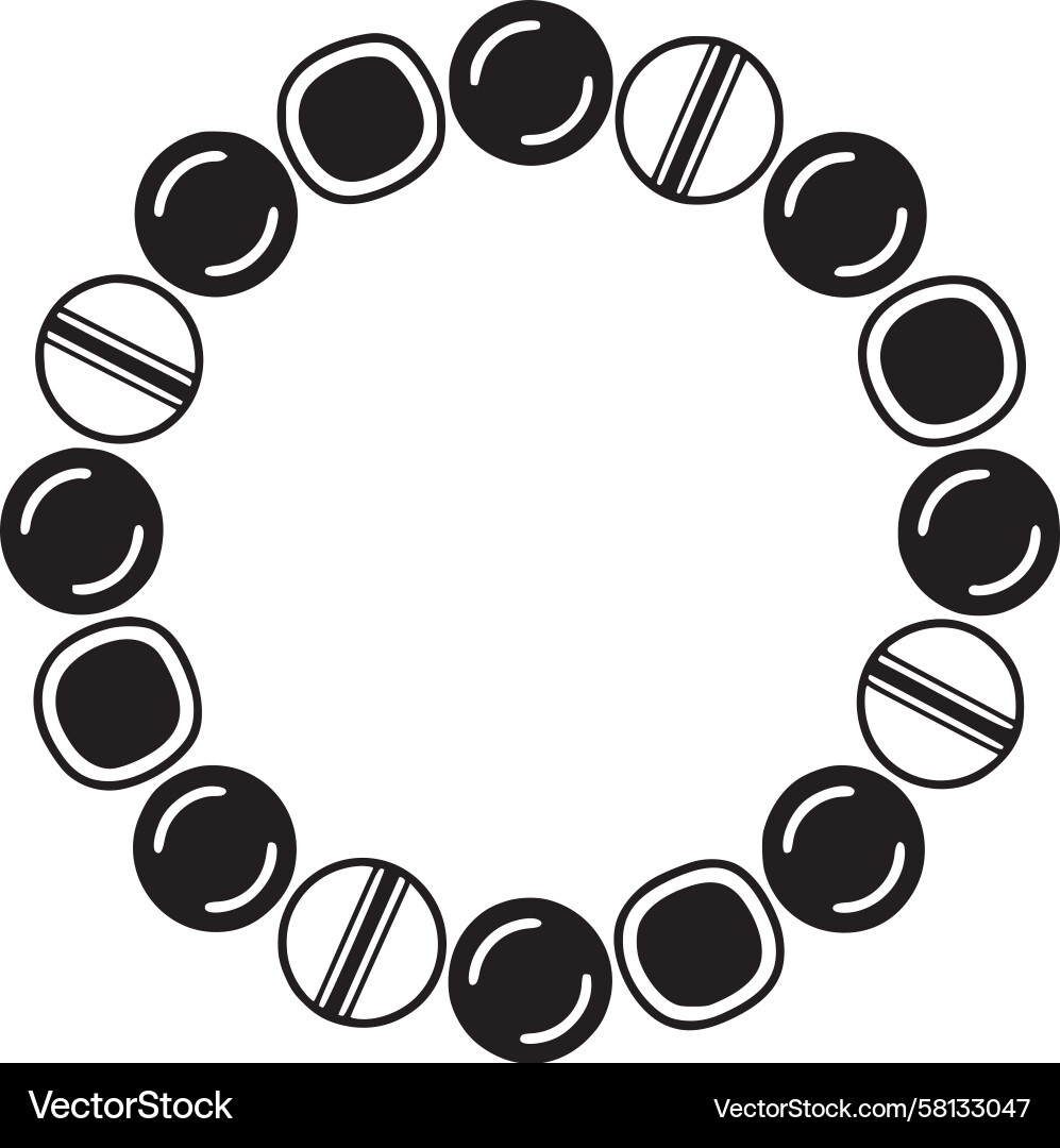 Circular Bead Pattern Vector Image