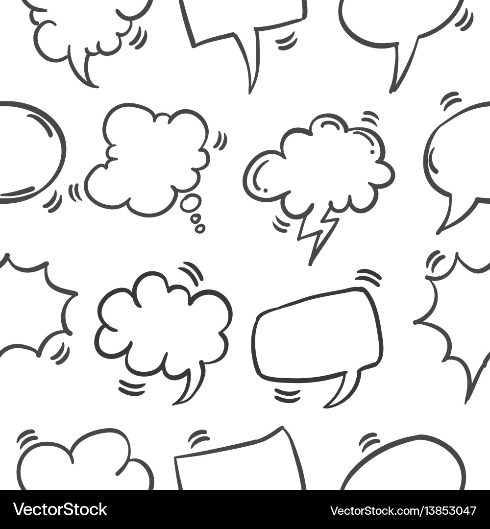 Collection of speech bubble pattern style vector image