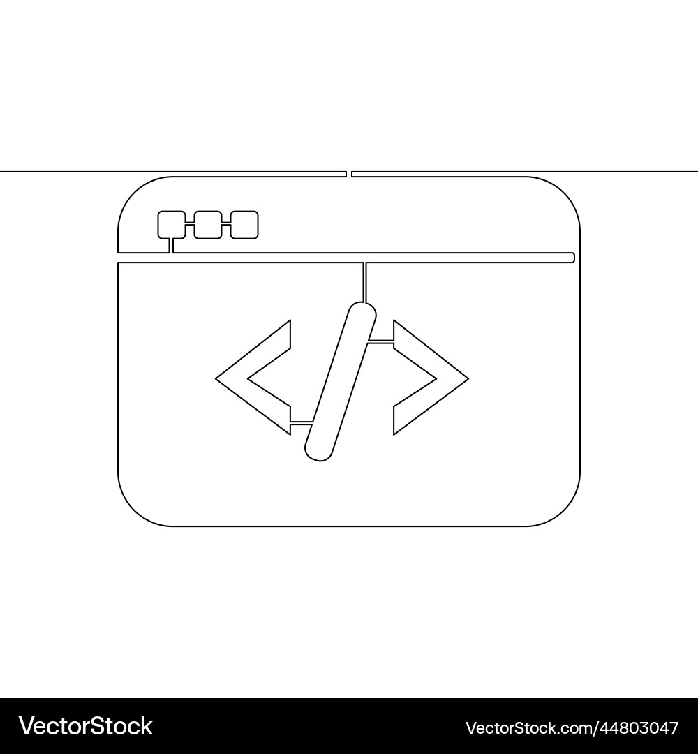 Continuous line drawing web development coding Continuous line drawing web development coding vector image