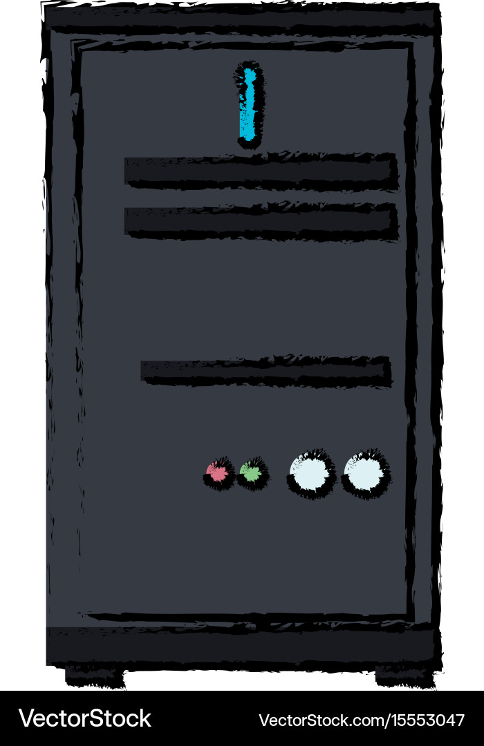Cpu tower computer data technology vector image