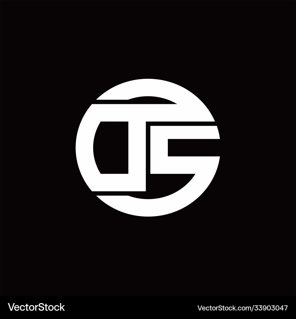 Ds logo monogram with rounded line swipe design Vector Image