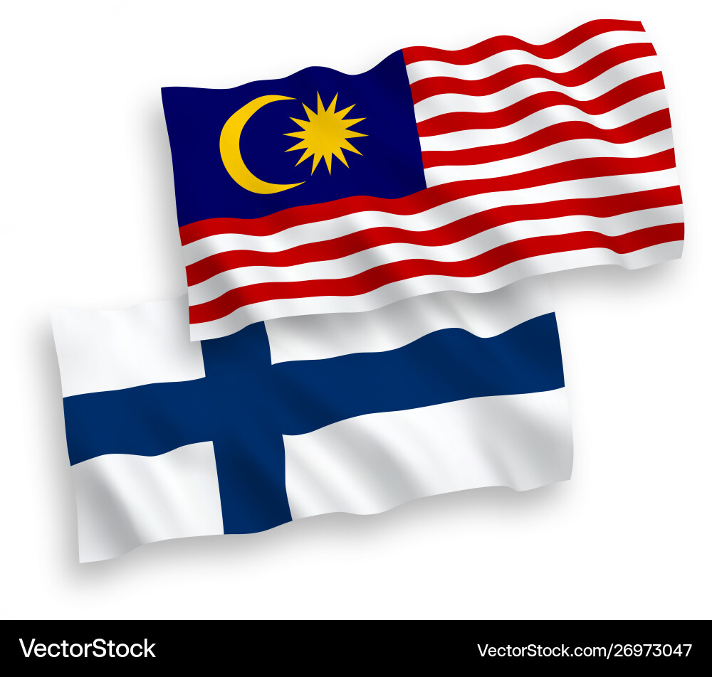 Finland and Malaysia Flags Vector Image