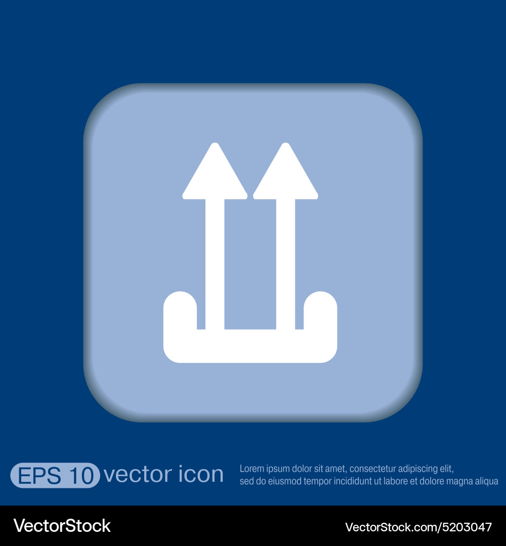 Fragile symbol arrow up logistic icon vector image