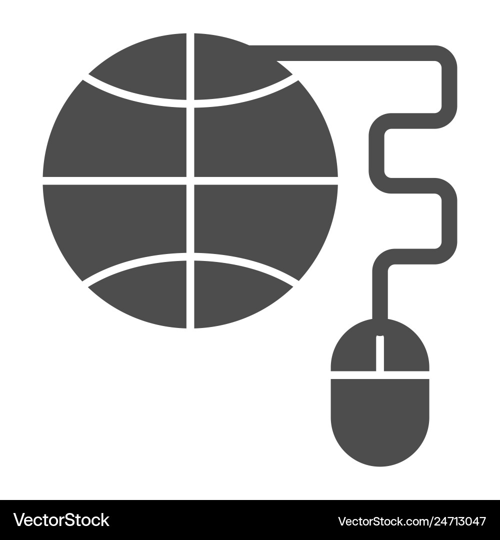 Globe with computer mouse solid icon planet Globe with computer mouse solid icon planet vector image