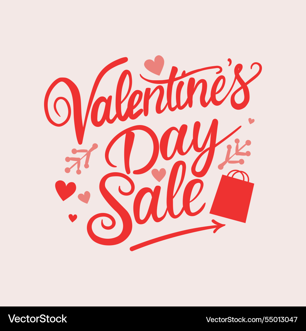 Happy valentines day sale lettering calligraphy Happy valentines day sale lettering calligraphy vector image