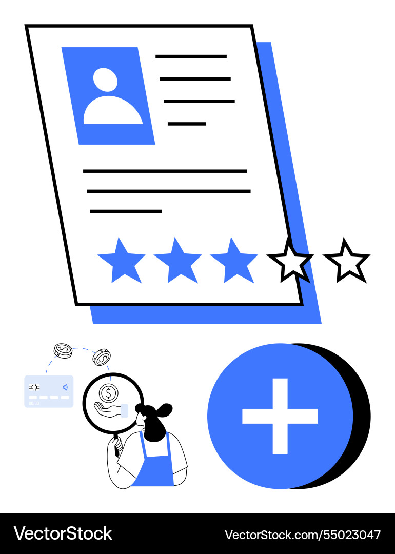 Job application with resume ratings Job application with resume ratings vector image