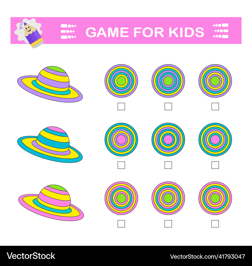 Logical puzzle game attention tasks for children vector image