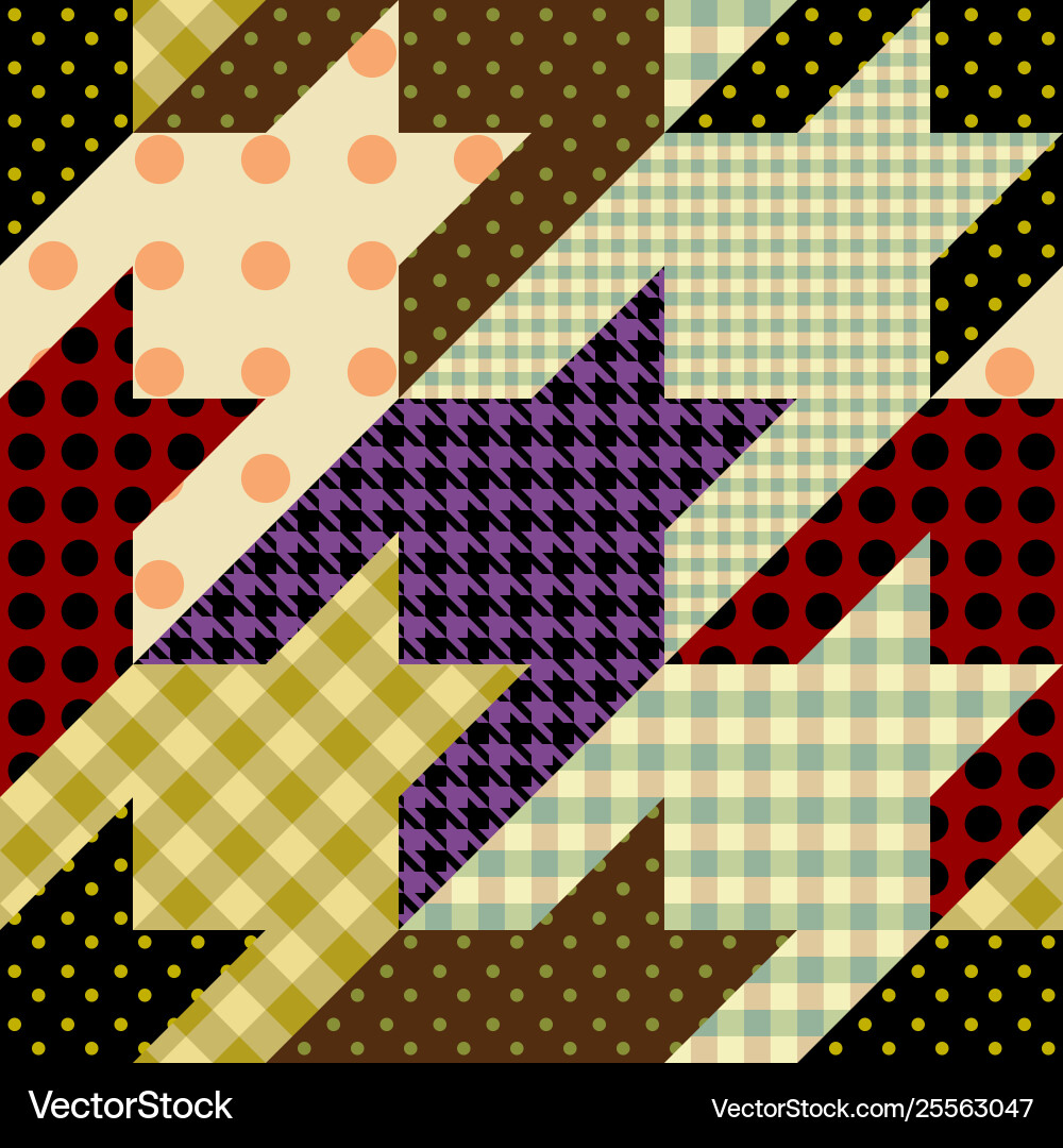 Patchwork textile pattern seamless quilting Patchwork textile pattern seamless quilting Vector Image