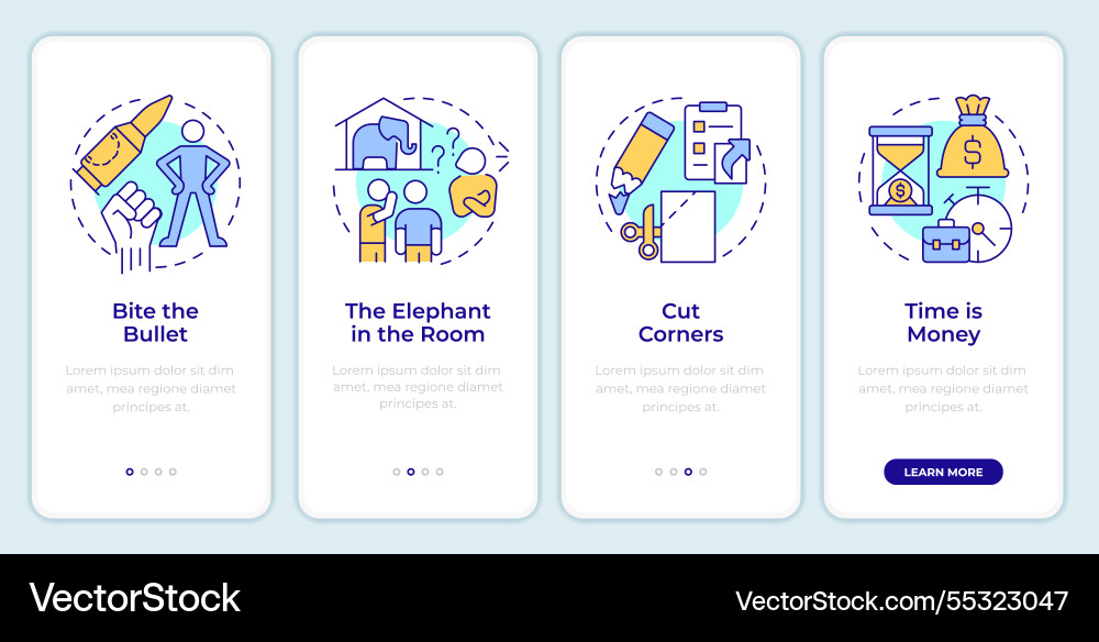 Problem solving onboarding mobile app screen Problem solving onboarding mobile app screen vector image