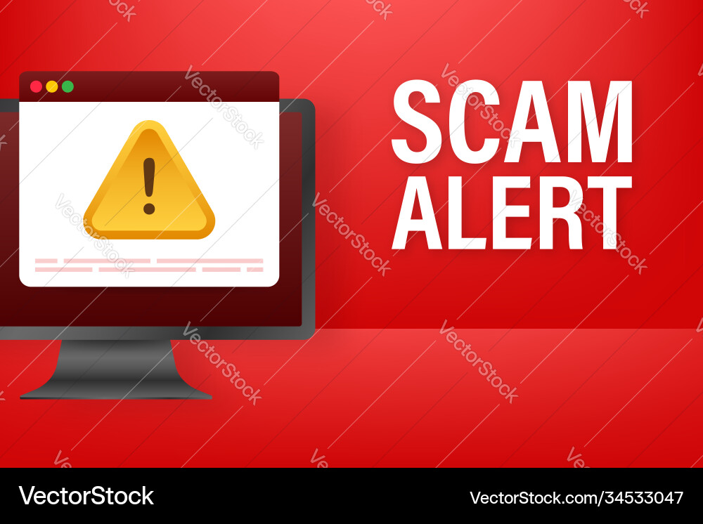 Scam alert hacker attack and web security Vector Image
