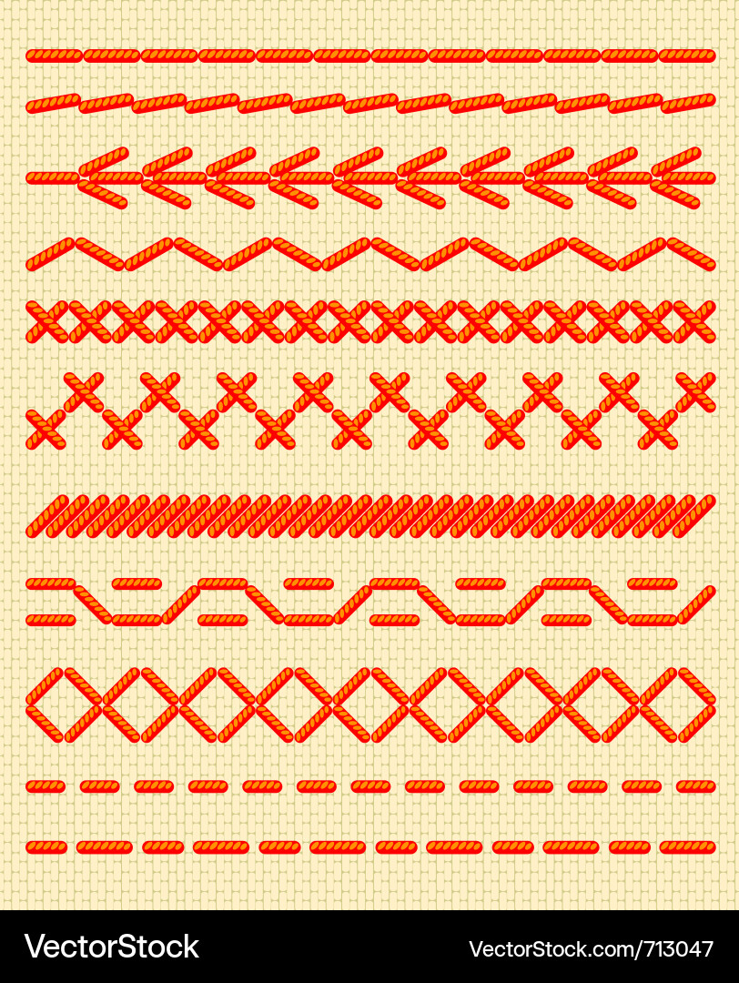Seamless Stitch Patterns vector image