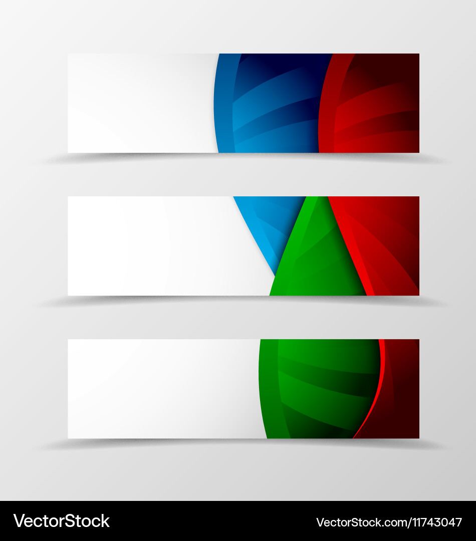 Set of header banner dynamic wave design Vector Image