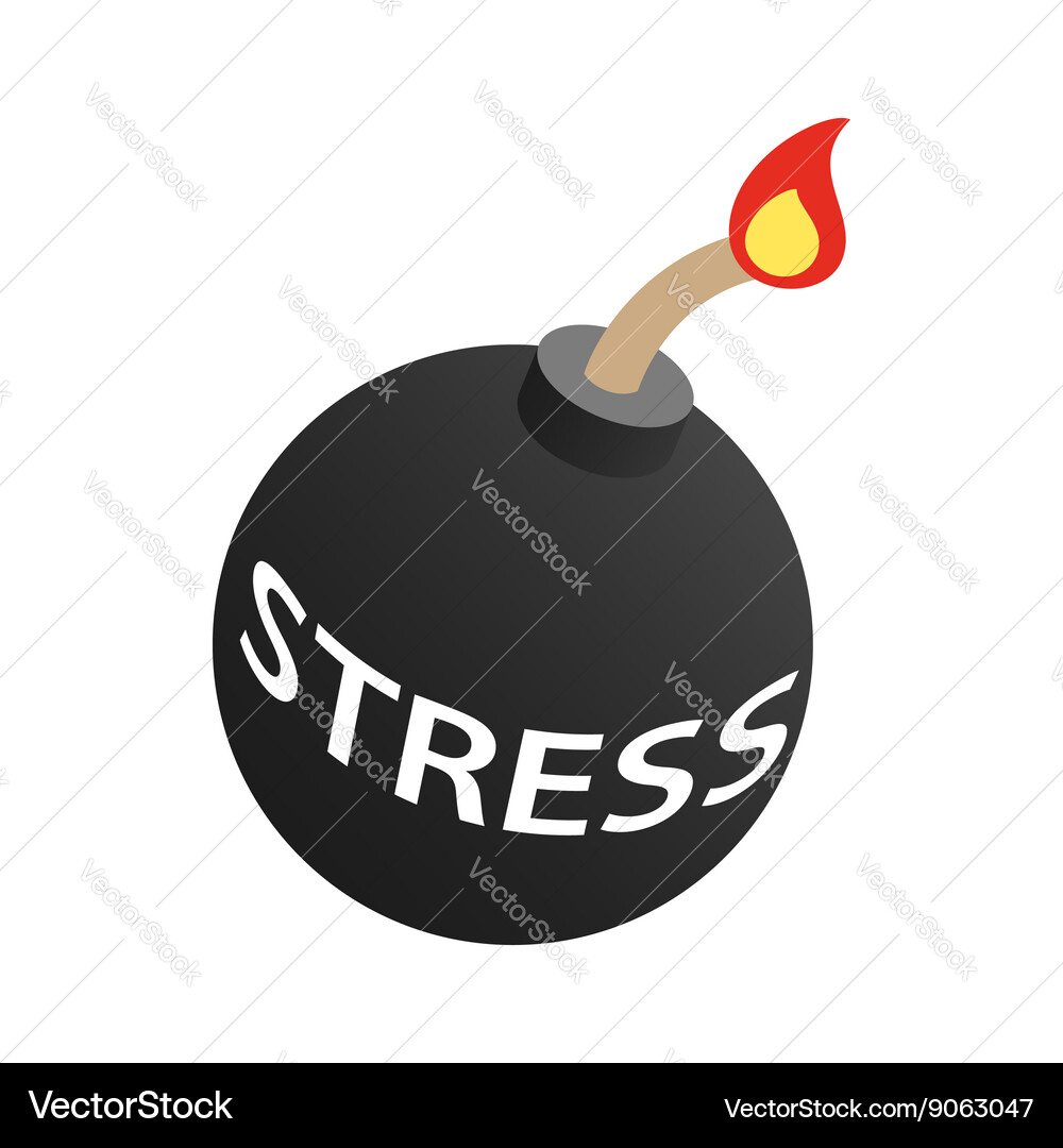 Stress Bomb Icon - Exploding Fuse vector image