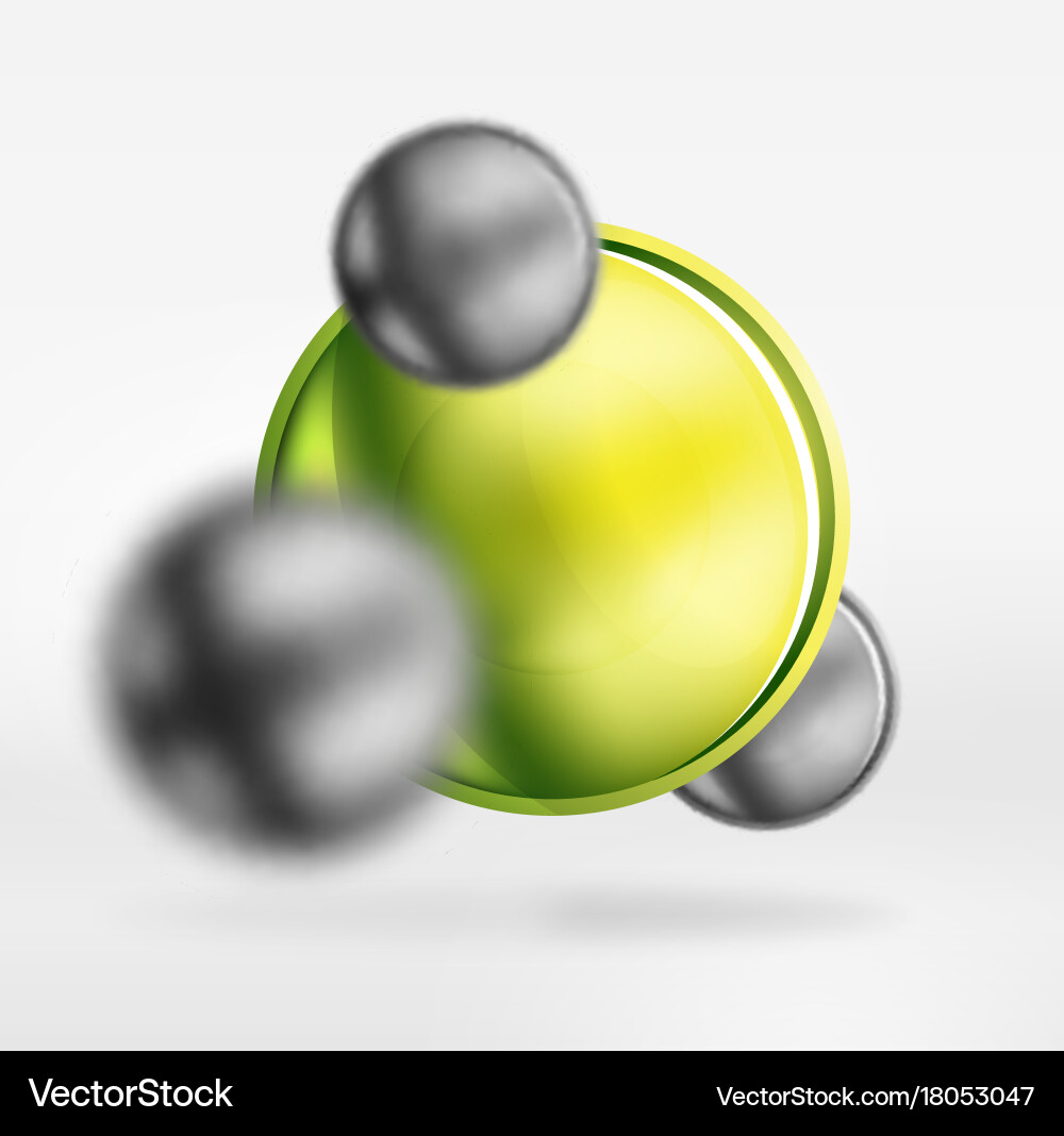 Tech blurred spheres and round circles with glossy Vector Image