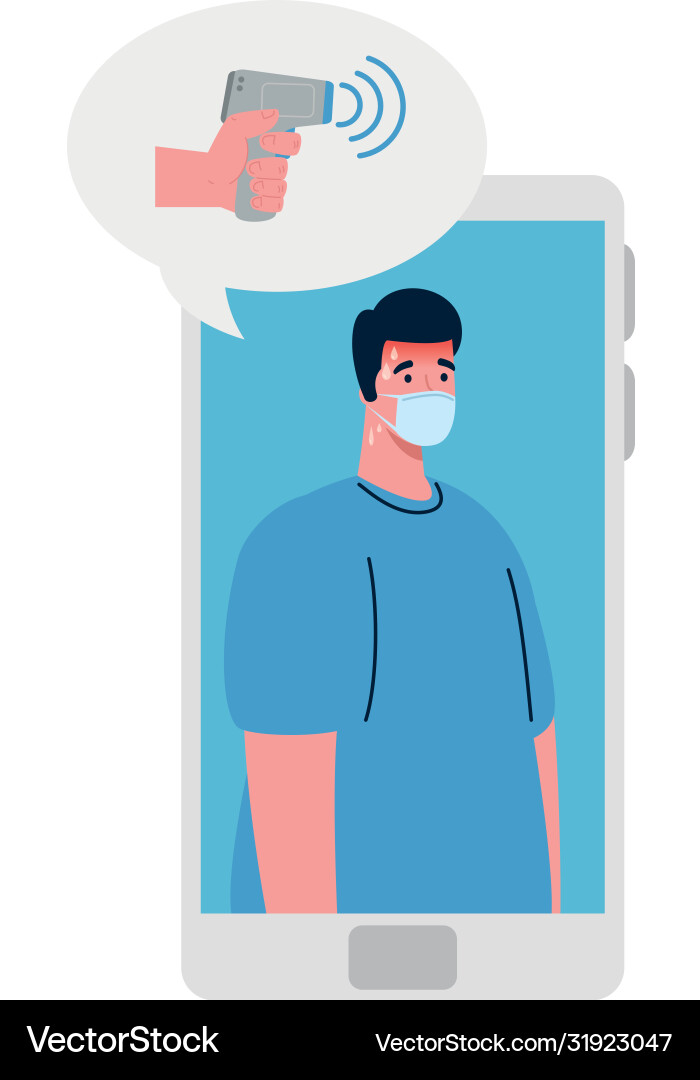 Temperature testing non contact thermometer Temperature testing non contact thermometer vector image