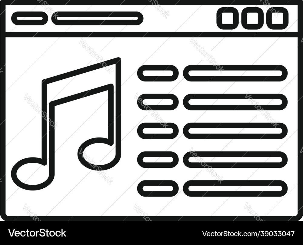 Web playlist icon outline play layout Web playlist icon outline play layout Vector Image
