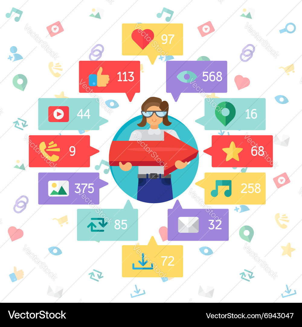 Web virtual socail network vector image