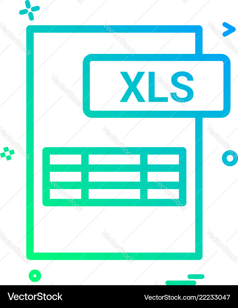 Xls file format icon design Xls file format icon design vector image