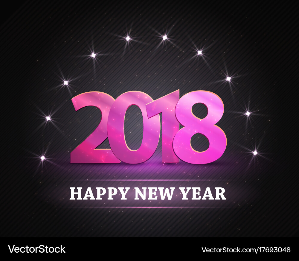 2018 new year count symbol with stars Vector Image